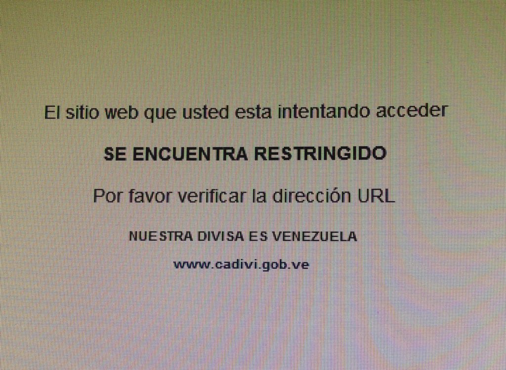 Gabyarcia's tweet photo. INFORMEN CON URGENCIA Este es el mensaje que arroja la página de Cencoex al ingresar a la opción 2 @CencoexOficial https://t.co/G4HvO4bJXF