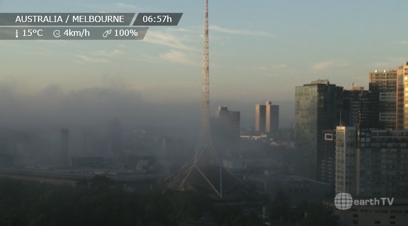Pretty #Foggy over #Melbourne early this morning #Melbweather #MelbourneWeather