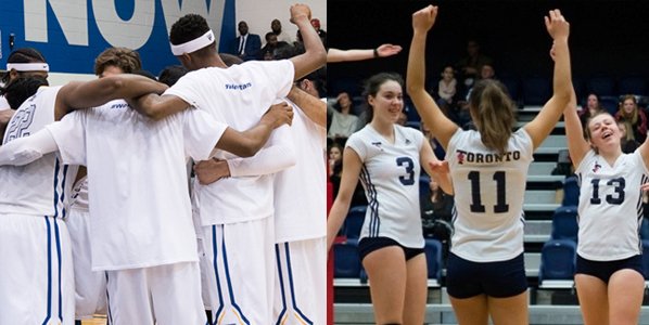 OUAsport's tweet photo. .@ryersonrams MBB, @Varsity_Blues WVB named #OUA Teams of the Month for January. READ → https://t.co/olDHgxrZS6 https://t.co/9jqiUso0Hl