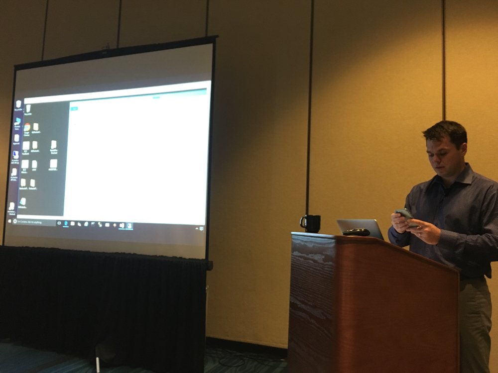 TimRodman's tweet photo. . @gabrielmichaud mobile-enabling a new screen in @Acumatica using a few lines of XML code #AcumaticaSummit2016 https://t.co/OACVbJfkfn