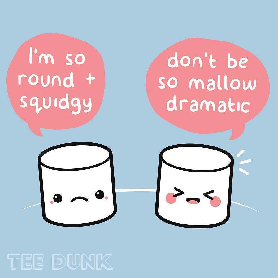 TeeDunk's tweet photo. Mallow Dramatic - new tshirt available at https://t.co/VXi6SBWLOA 😃 
#marshmallow #cute #k… https://t.co/LhzSp9BtGp https://t.co/DZELhIuwF3