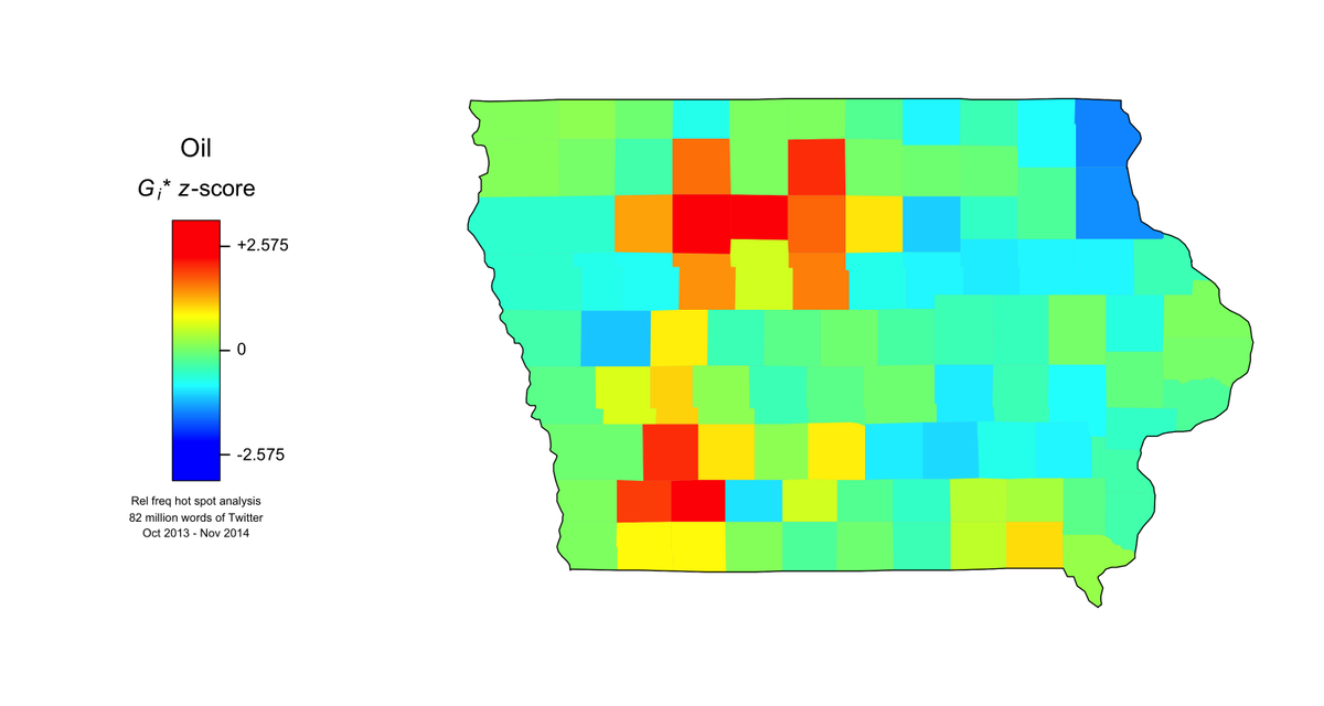 JWGrieve's tweet photo. Mapping election issues in Iowan Tweets: OIL #IowaTODAY #wordmapper #bigdata https://t.co/oegZtP87e4