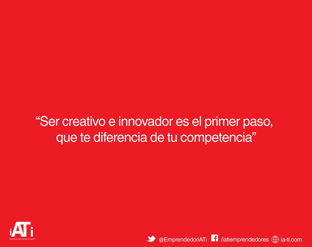 EmprendedoriATi's tweet photo. #Marketing
"Tener creatividad en los negocios es tan importante como tener un buen producto" https://t.co/hFnUgeI0zf