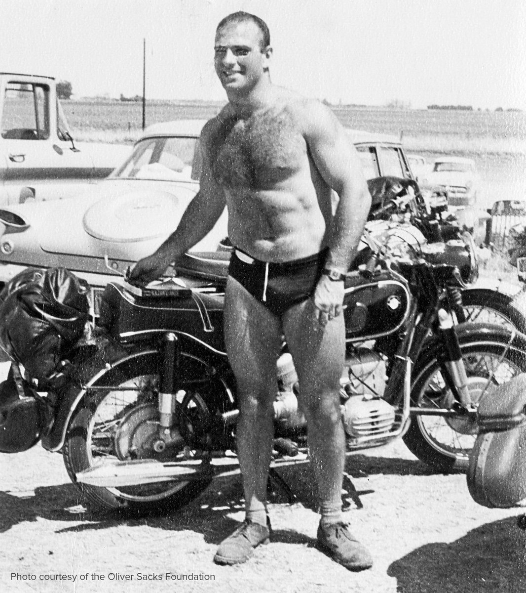 scifri's tweet photo. They used to call @OliverSacks "Dr. Squat." https://t.co/PCVC3rCMxs #SciFriBookClub https://t.co/hvRlWLnCvM