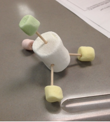 AnnaKrueger94's tweet photo. Some quality work modeling methane with marshmallows from students at West Ottawa!  @bonnema_anna #ED500AB3 https://t.co/0f5vLzflAG