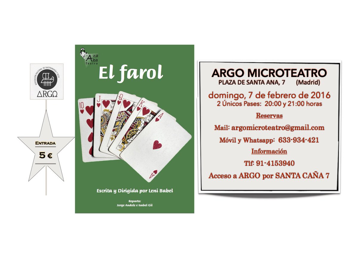 JorgeAndolz's tweet photo. ... Este domingo vuelvo a pisar un escenario de Madrid!!!! @ArgoMicroteatro  @AzabaTeatro https://t.co/slK979hgxH