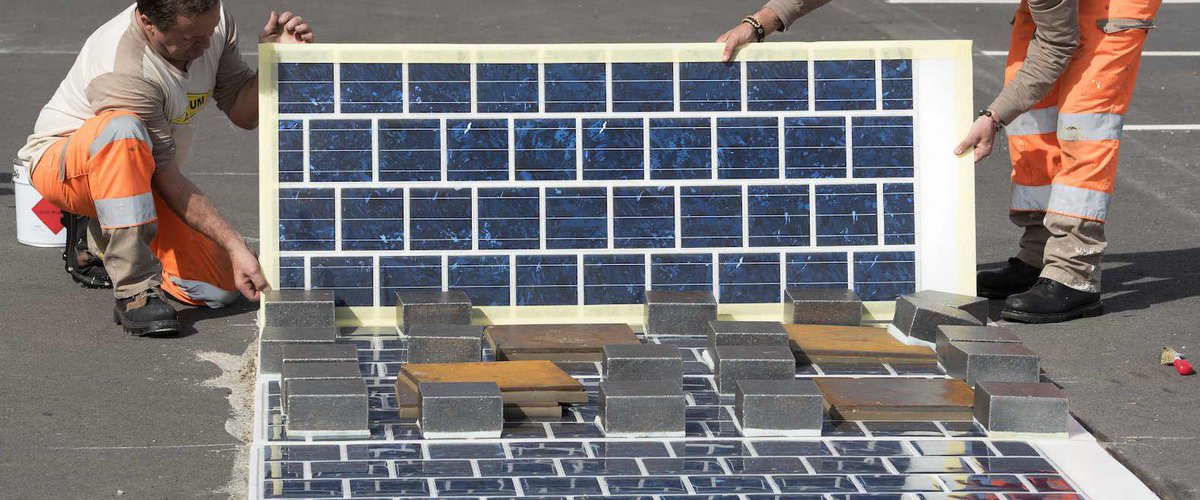 inhabitat's tweet photo. France is paving 1,000 kilometers of roadways with solar panels. https://t.co/UFXyEnGETX https://t.co/NPJC6XU7l8