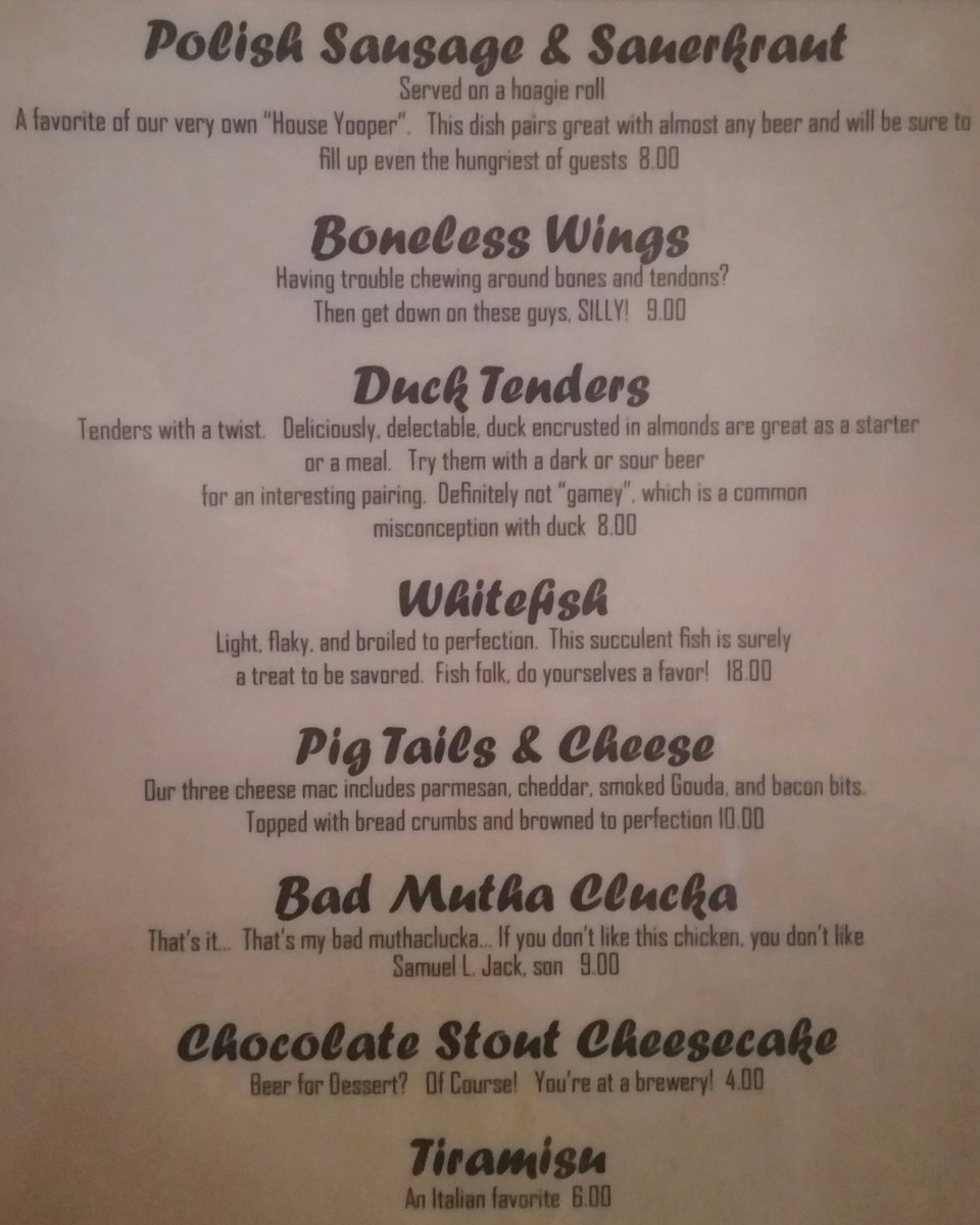 New limited time offer menu! <a href="/BellsBrewery/">Bell's Brewery</a> Hopslam on tap! Dead Bear beers on tap: Golden Strong Ale and Session IPA