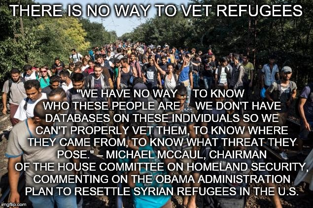 SandraXFreedom's tweet photo. There is no way to vet refugees https://t.co/ElyGC1kXz0 #NoRefugees #migrants #tcot #RedNationRising #pjnet https://t.co/s152Ui0E0e