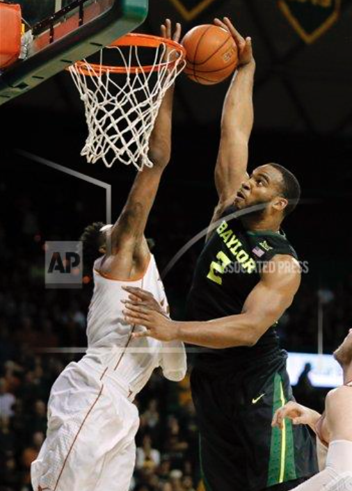 aptonygutierrez's tweet photo. #RicoGathers with 2 of his 20 with a dunk over #PrinceIbeh of #TexasMBB but lose 67-59 to @TexasSports @BaylorMBB https://t.co/jmKmkjT6jy