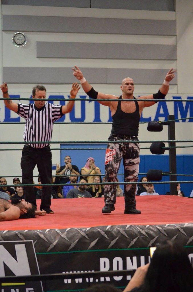 SteveMesa's tweet photo. However, a modified stunner from @TheGuvnorMStone gave him the win @RONINpw #Ronin9 https://t.co/5AKajdxXNG