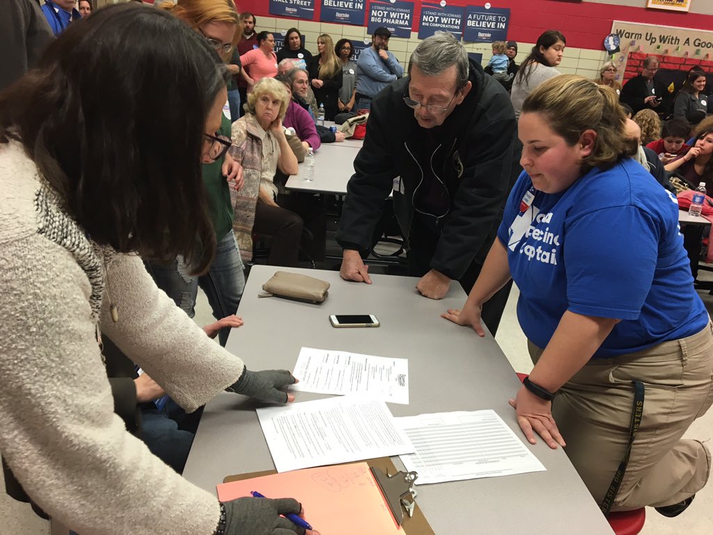 kevinmhardy's tweet photo. 1st count at Morris Elementary: @BernieSanders 79, @HillaryClinton 73. Bernie gets 5 delegates, Hillary gets 4. https://t.co/fNopN28YTz