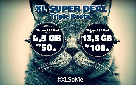 XL Super Deal Triple Kuota!! Yuk aktifasi paket nya hanya di *123*7*4# buat perdana baru yah....