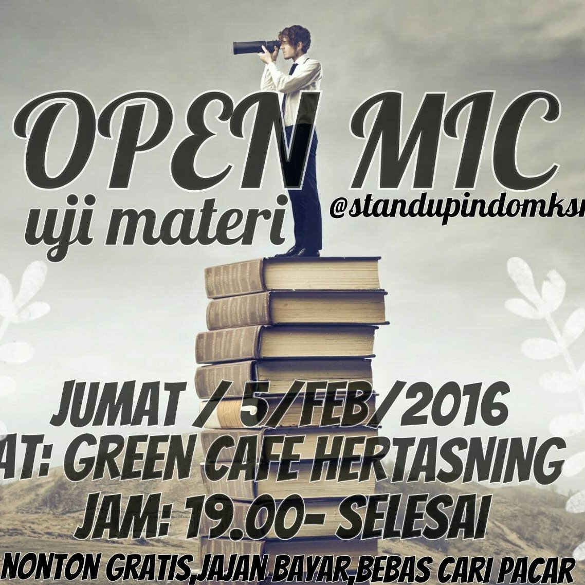 Hari jumat kita open Mic lagi di Green Cafe hertasning mulai jam 19.00 Wita