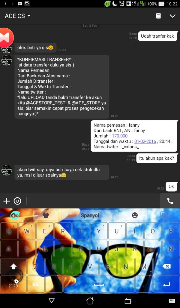 _xxfan_'s tweet photo. @ACESTORE_TESTI  itju ya kak https://t.co/P0ZmqjBlfJ