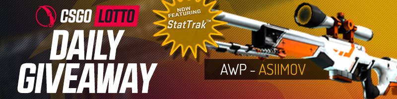 CSGOLotto's tweet image. DAILY GIVEAWAY!

StatTrak™ AWP Asiimov

RT+Follow, more ways to enter here: goo.gl/4UAdzG

GLHF!