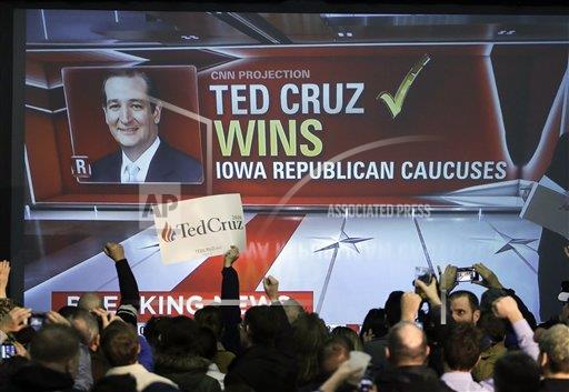 AP_RaceCalls's tweet photo. #IowaCaucus-goers who wanted a candidate who shares their values pushed @tedcruz to victory. https://t.co/TFSyLbdKtx https://t.co/yxEZK533nG