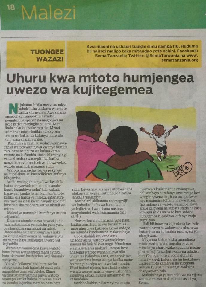 SemaTanzania's tweet photo. Vilevile ‘vifungo’ hivi humuweka mtoto katika hali hatarishi zaidi pale anapofikia umri wa balehe #Malezi 4/7 (i) https://t.co/oBPX8TWmEf