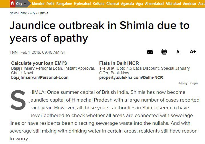 BloomWorldIndia's tweet photo. Jaundice outbreak in Shimla due to years of apathy https://t.co/znyoYEoXQa https://t.co/7TTQ9YtCDf