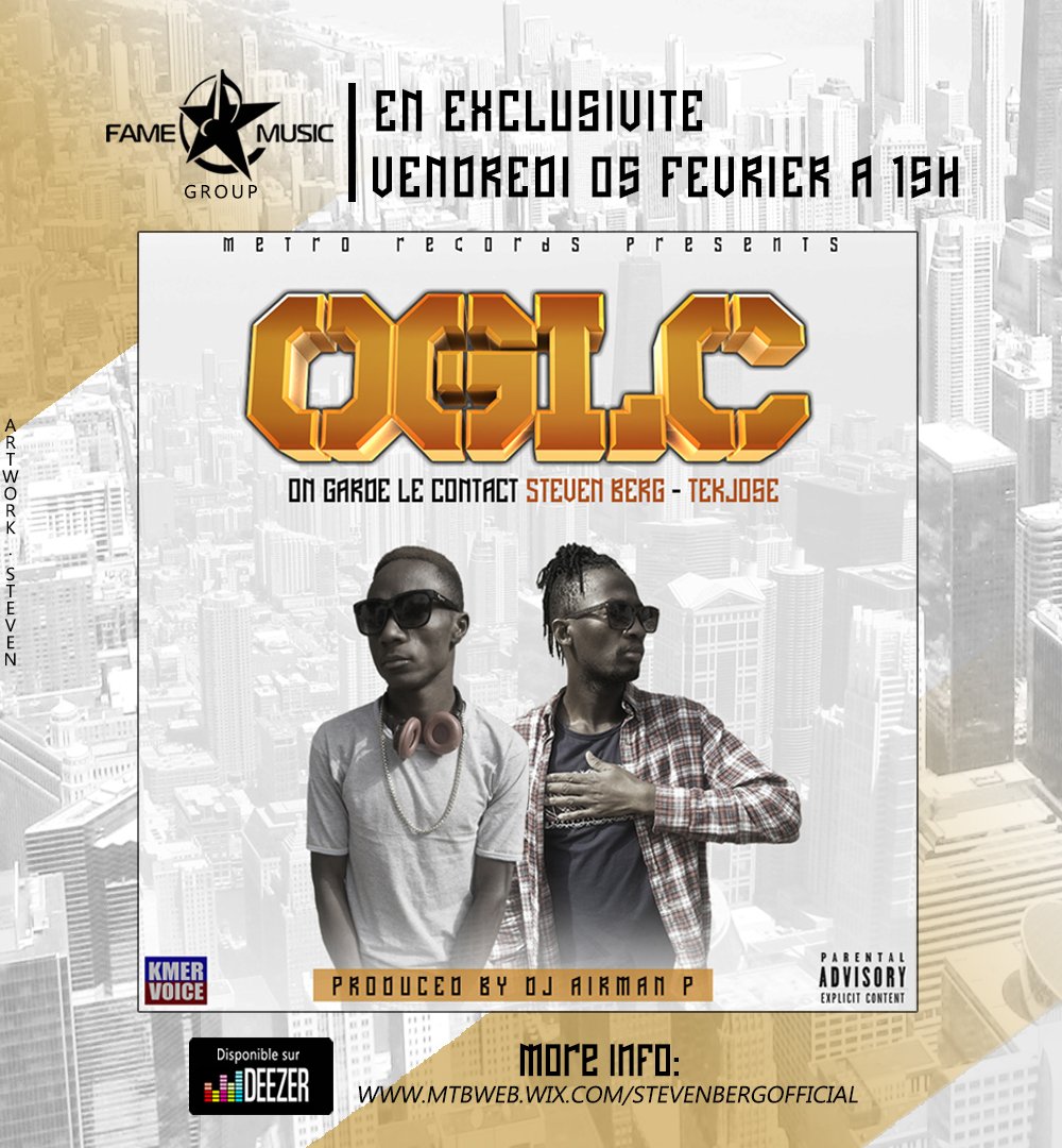 StevenBerg30's tweet photo. Mon nouveau single #OGLC sera dispo ce vendredi à 15H https://t.co/uJtuvHCFAZ
