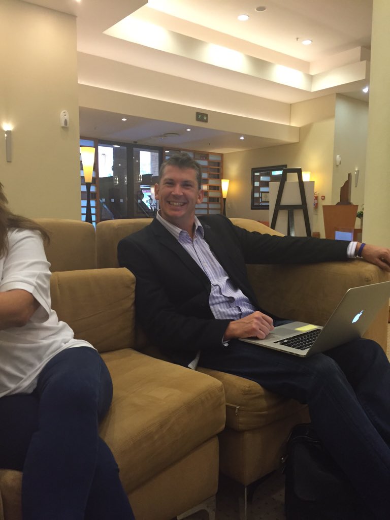 PRSSAConference's tweet photo. @russellsmartin prepped and ready for his presentation after lunch. #PRSSA16 https://t.co/xY4auJ7azl