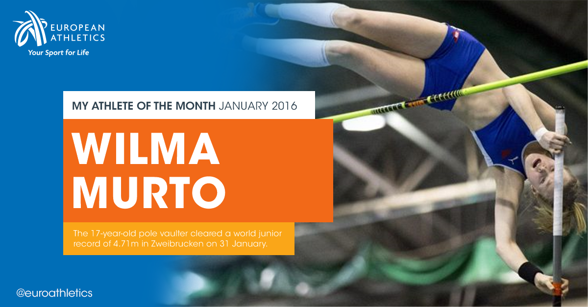 Retweet to vote for Finland's Wilma #Murto as your #athleteofthemonth for January