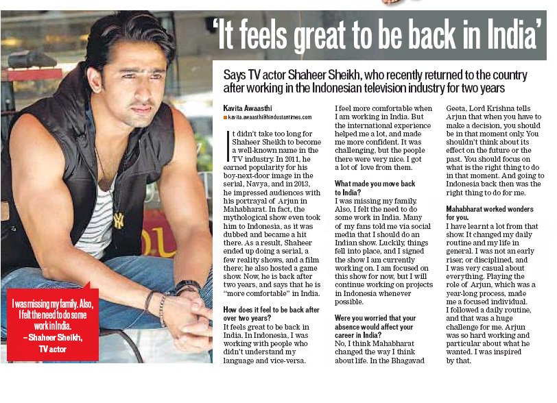 htcafe's tweet photo. '@Shaheer_S's glad to be back in #India aftr 2yrs in #Indonesia &amp;how he learns from his #TV shows.@iamkav @htTweets https://t.co/F0Lp7ZDKwr