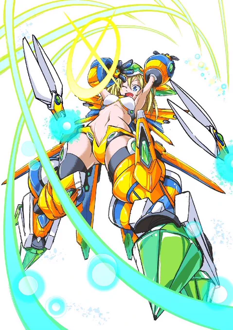 モンストの分離迎撃兵ヒカリを描かせていただきました!どういう構造なんでしょう…?ヒカリちゃんの笑顔にいつも癒されてます#モンスト 