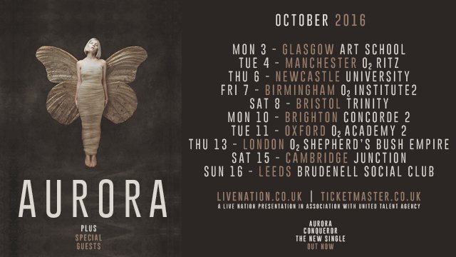 UK Warriors I'm coming! Sign up &amp; I'll send you a special pre sale link at 9am tomorrow ❤️ 💩 po.st/AURORAtour1