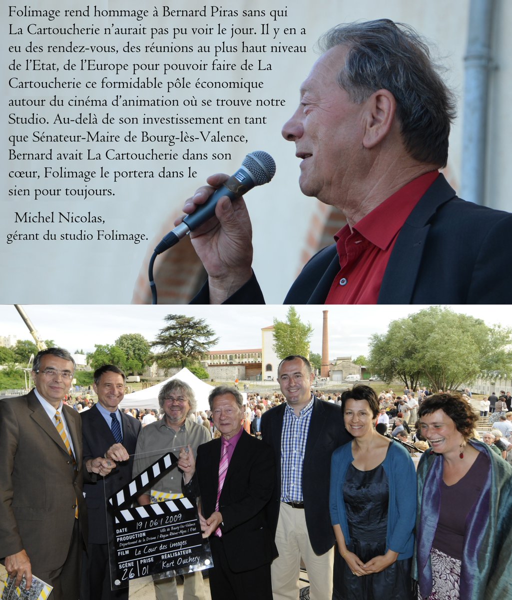 Folimage rend hommage à Bernard Piras, sans qui La Cartoucherie n'aurait pas pu voir le jour.