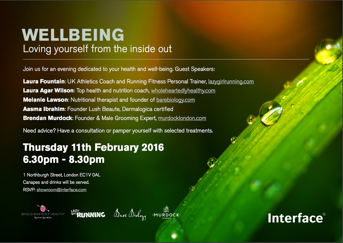 We're hosting an exciting #wellbeing event at our London showroom on Thurs 11th Feb. Details &amp; how to sign up here: