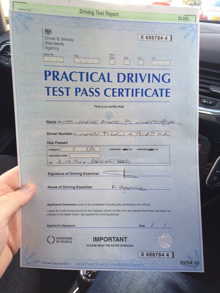 PassOutDriving's tweet photo. Well Done to Chloe Constable for passing the Practical today in Brentwood under instruction from Paul Nicholls ADI https://t.co/OTDdIHopAb