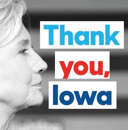 DianaBonete's tweet photo. First woman to win the #iacaucus. History was made! This is only the beginning 🇺🇸 #ImWithHer https://t.co/hfWLtUxdkZ