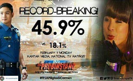 belavers's tweet photo. #fpjapiligtassicarmen
episode tonight hit the record breaking 
so proud to coco martin@bela padilla
@padillabela https://t.co/a16Z8ufskr