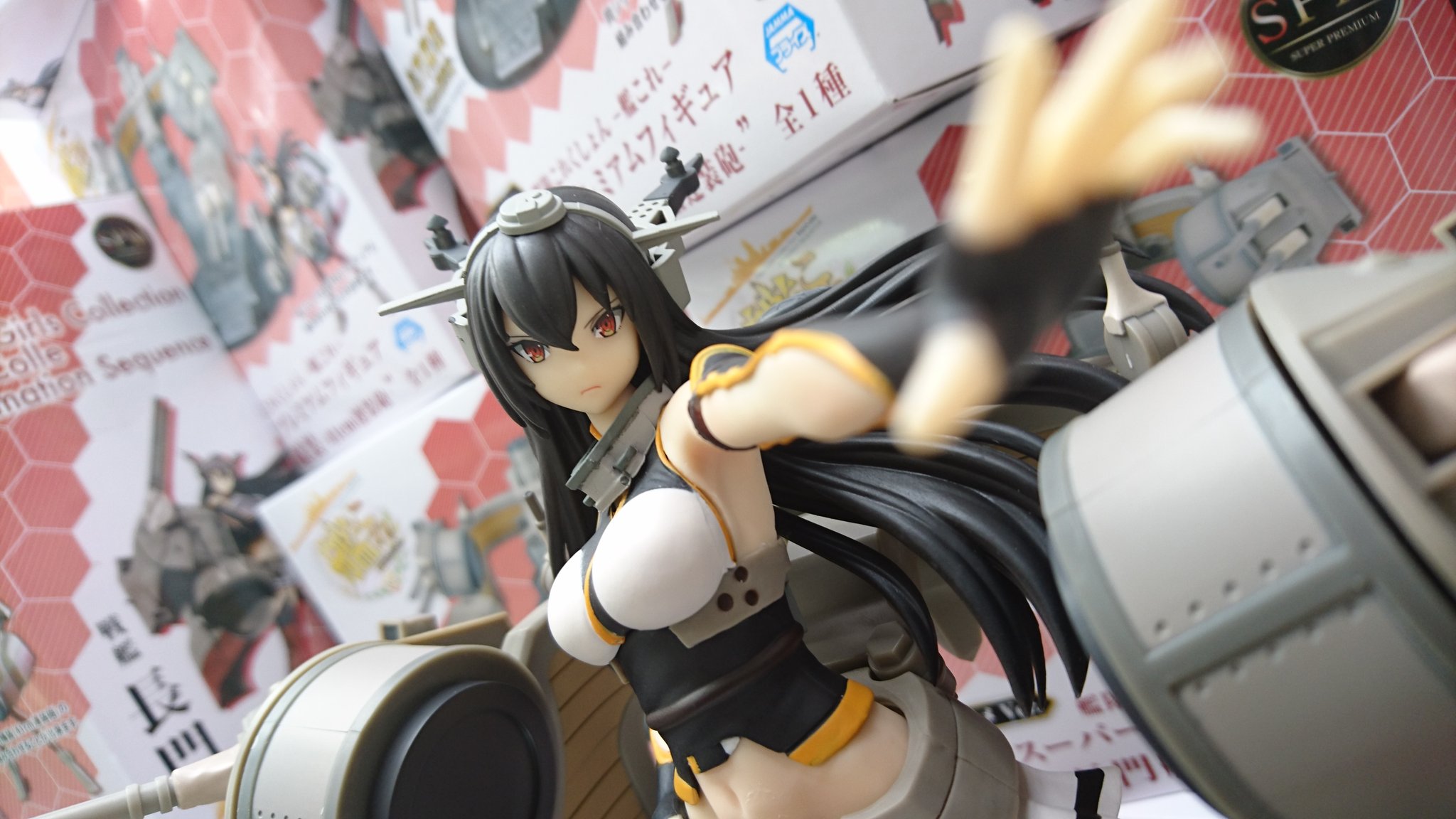 セガアリーナ蘇我 またまた艦これよりスーパープレミアムフィギュア 戦艦長門 長門艤装 41cm連装砲 共に登場中 これ 物凄くクオリティ高いです 長門だけは勿論ですが艤装だけでも存在感抜群 一緒に揃えると更に迫力満点 蘇我セガ 艦これ