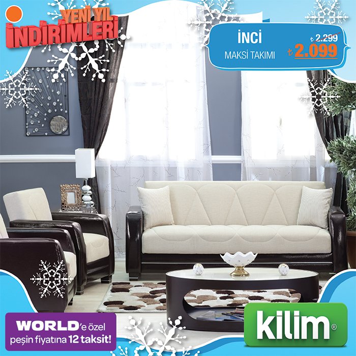 Kilim' de yeni yıl indirimleri başladı!
İnci Maksi Takımı 2.099,00 TL!
Daha fazlası web sayfamızda!