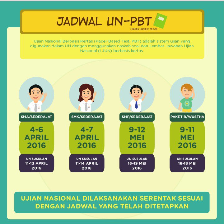 infotembusptn's tweet photo. Jadwal Ujian Nasional PBT https://t.co/1ZFxF5dnRD
