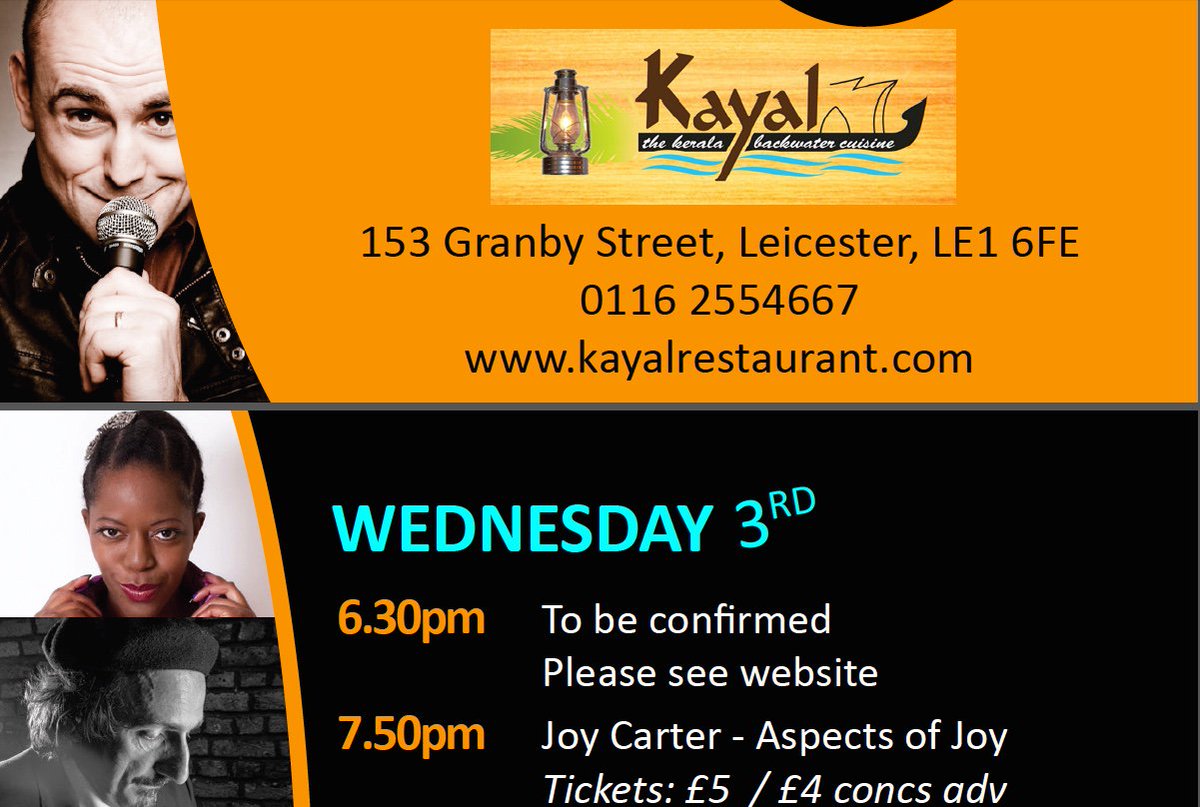 joycartershow's tweet photo. ONE more sleep! #comedy 3rd Feb at 7.50pm @DavesLeicsFest @NCFComedy #AspectsOfJoy #adoption Comedy at Kayal £5/£4 https://t.co/u44nTADMky