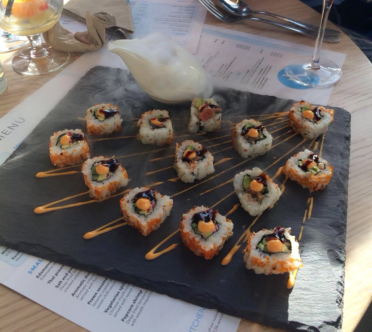 BigCatAgency's tweet photo. The #foodbloggers are about to tuck into these tasty California crab rolls! @chikitchenfood #ChiMoments #ChiKitchen https://t.co/ZO8YjOZWdO
