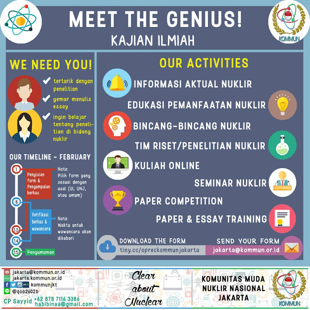 kommunjkt's tweet photo. Nah guys, hari ini kita mau memperkenalkan bidang kita yang pertama: kajian ilmiah 🙌🙌 https://t.co/jRv9tbYvNw