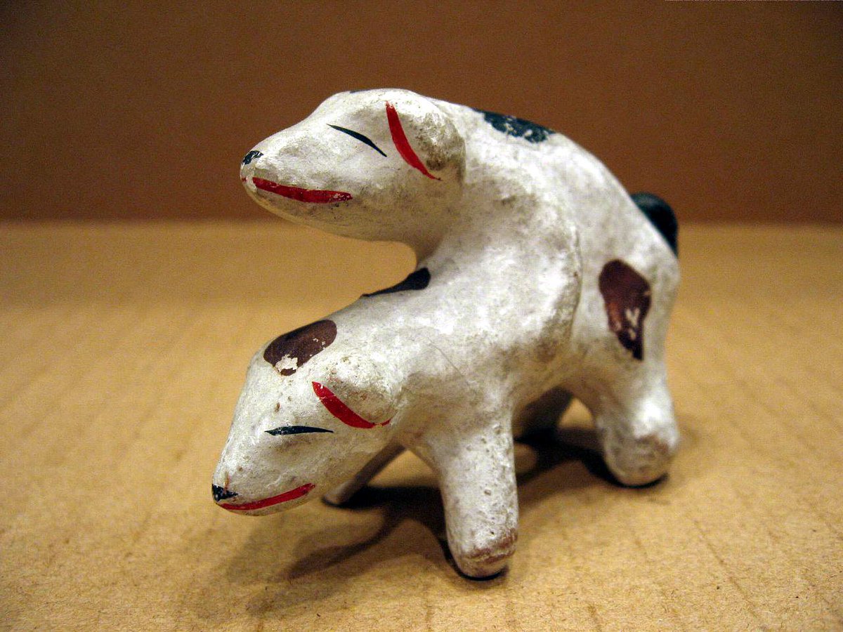一魁斎 正敏 浮世絵スキー 狼の護符マニア Twitterissa 生き物としての生身のワンコが可愛いのは勿論ですが こういった郷土玩具として作られたワンコもまた可愛いのですよ 犬 １枚目 犬張り子 東京都 ２枚目 芝原人形 千葉県 ３枚目 高松張り子 香川県