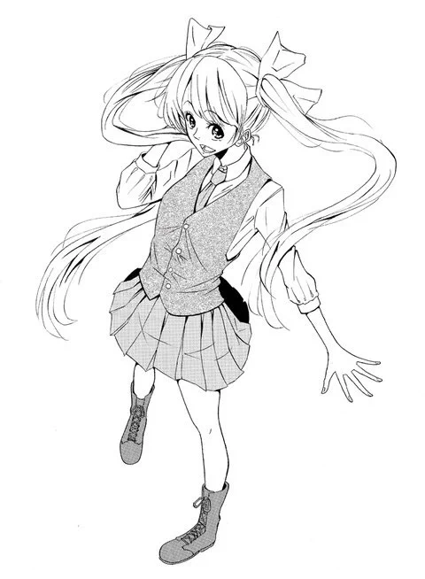 滅多に描かない髪型だな。
#ツインテールの日 