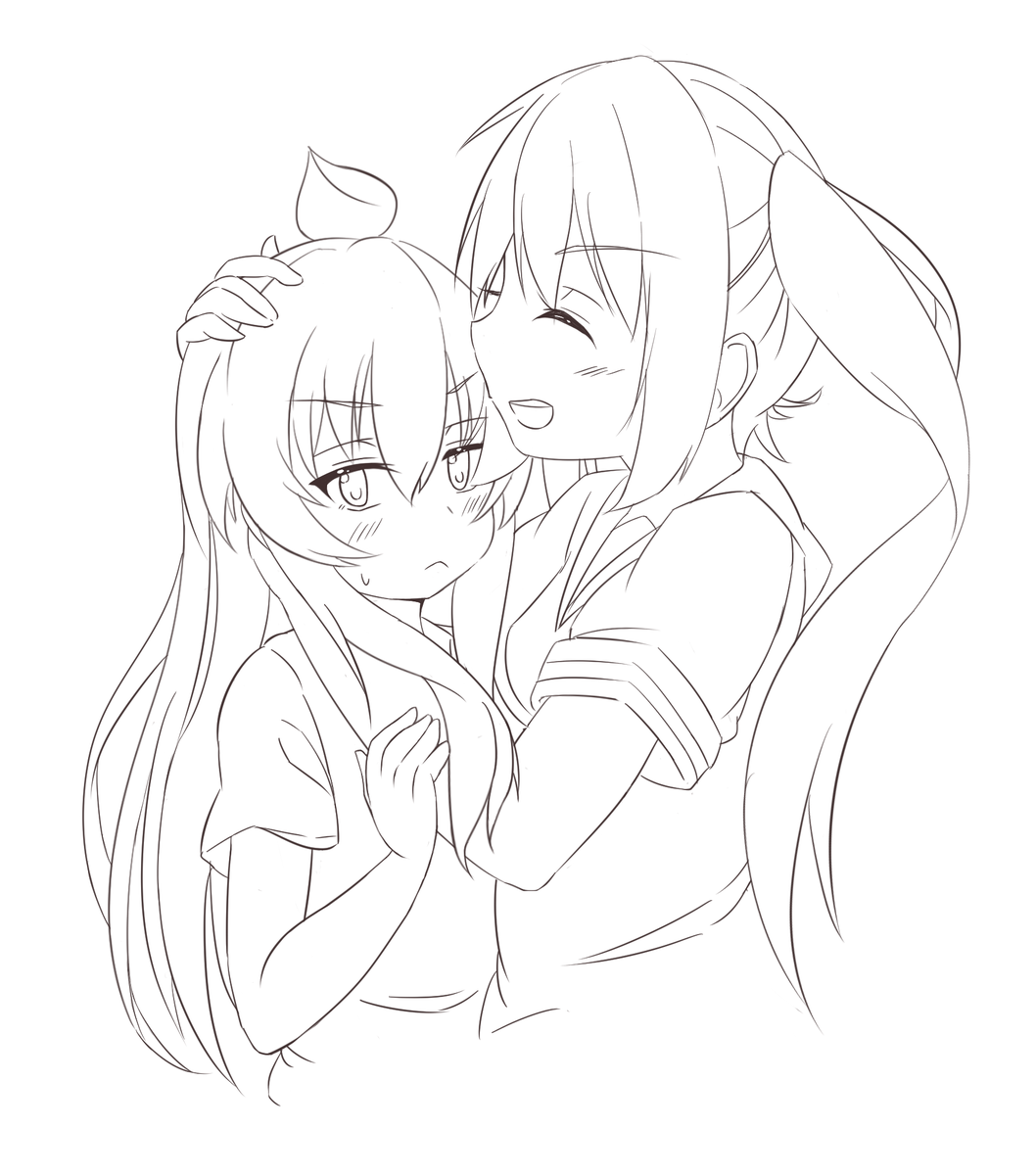 @eclair_milk @nopia0095 
次にリプを貰ったみなみけから「南 千秋」「南 夏奈」を描きましたよー!
春香がいないのはご勘弁してください(人∀・)タノム 