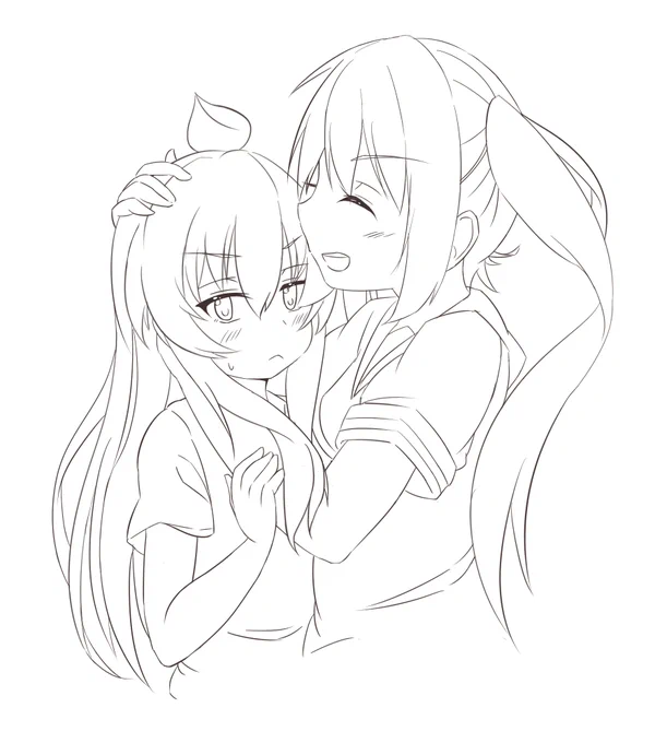 @eclair_milk @nopia0095 
次にリプを貰ったみなみけから「南 千秋」「南 夏奈」を描きましたよー!
春香がいないのはご勘弁してください(人∀・)タノム 