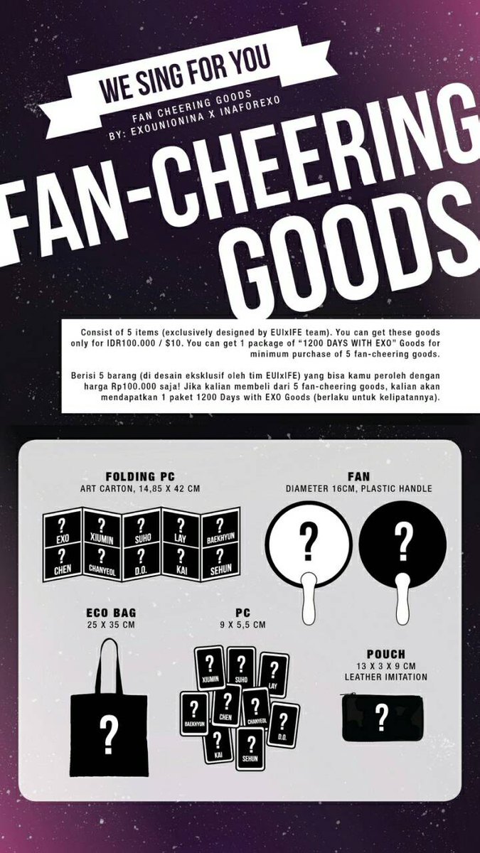 #WeSingForYou Goods &amp; Donation! Semua profit akan digunakan untuk PROJEK KONSER #EXOLUXIONINA ! (Tutup order 5 feb!)
