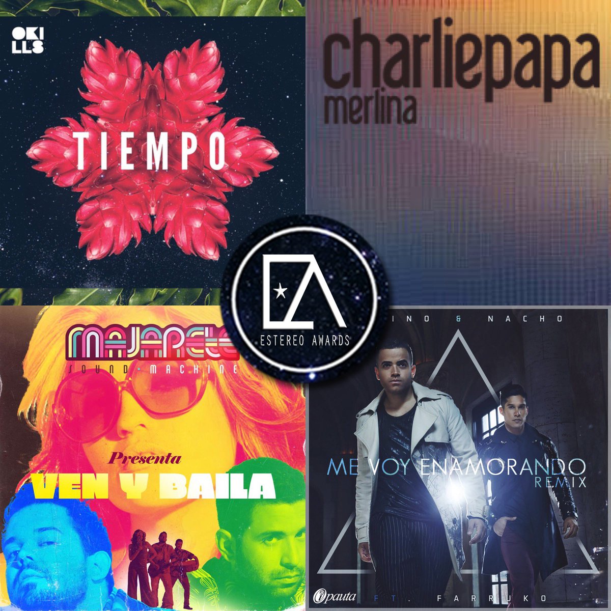 Nominados a "Canción del año" en los #EstereoAwards2016! <a href="/somosokills/">Okills</a> <a href="/_charliepapa/">Charliepapa</a> <a href="/MajareteSM/">MajareteSoundMachine</a> <a href="/ChinoyNacho/">Chyno y Nacho</a> VOTA!