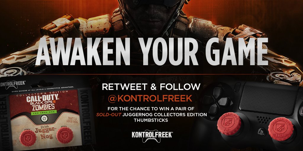 KontrolFreek's tweet image. We saved a few for a special occasion... Who wants a KF #JuggerNog to play the new #BO3Awakening...? RT to win!