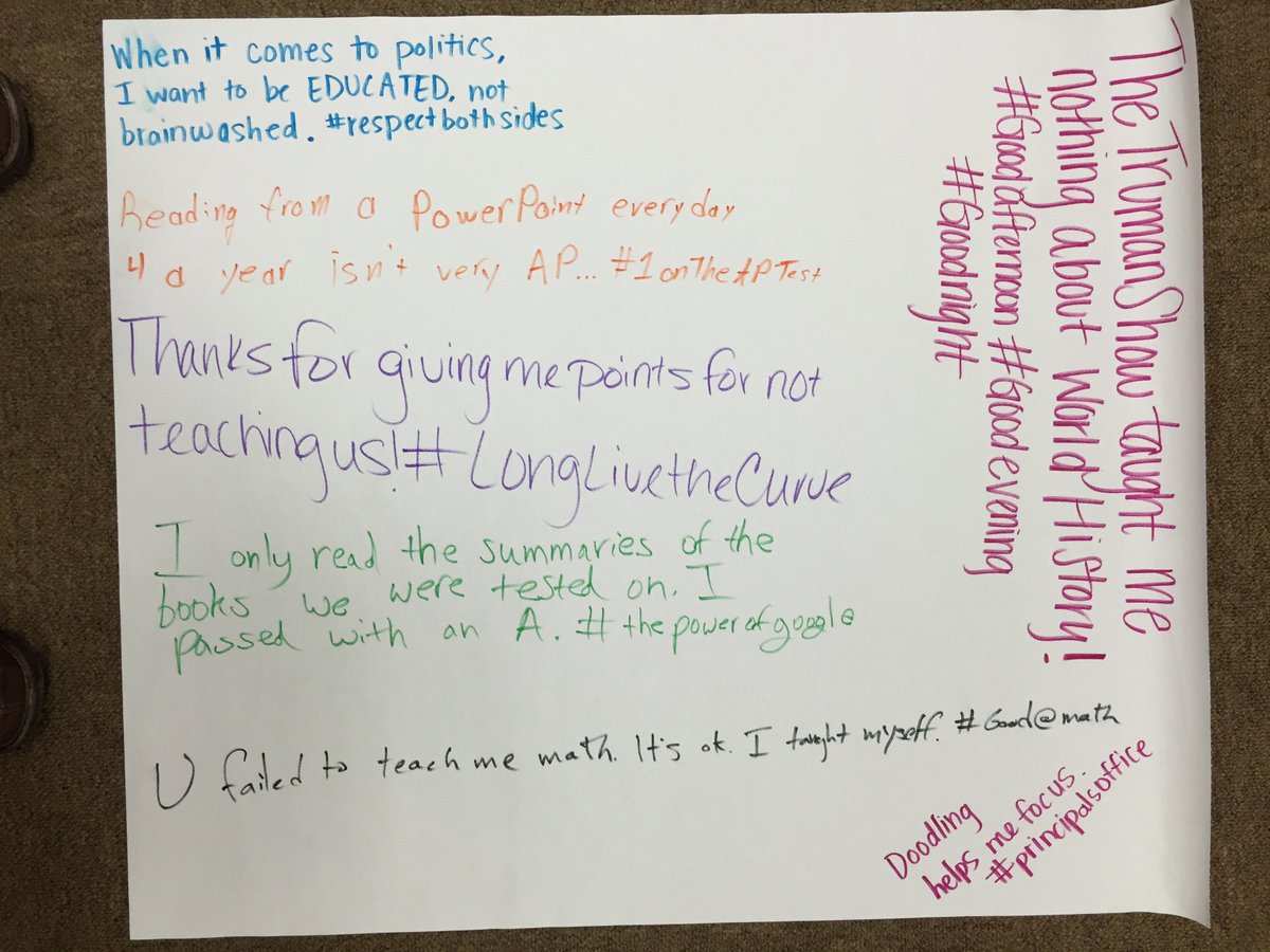 michaelsmills's tweet photo. My assessment students wanted to share their observations & thoughts on poor teaching practices #TheyGetIt #Intern1 https://t.co/ImGf3dmVbz