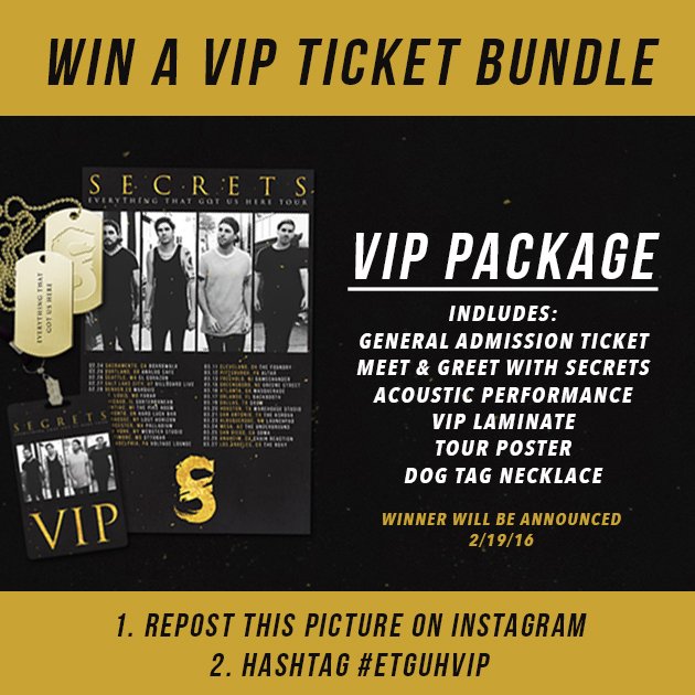 SECRETSofficial's tweet photo. Who wants to win a VIP ticket bundle to the "Everything That Got Us Here Tour"?! Here's how you can win! #ETGUHTOUR https://t.co/TxjYsbVrlx