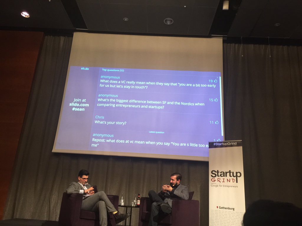 StartupGrindSTO's tweet photo. Good VC will say this is what I want to see before I invest #seanpercival #500 startups #connect2capital #gbgtech https://t.co/BVYsp9ISZN